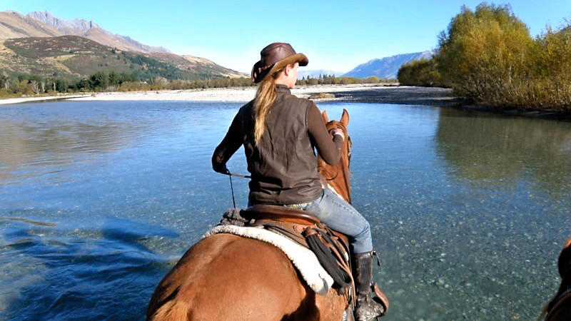 The Rees River Trail is a three-hour horse ride taking you from our stables in Glenorchy into the stunning Rees Valley.